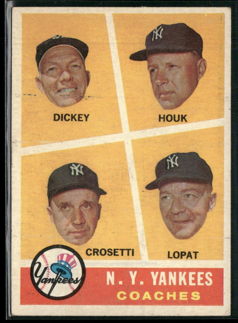 Dickey/Houk/Crosetti/Lopat 1960 Topps #465 New York Yankees