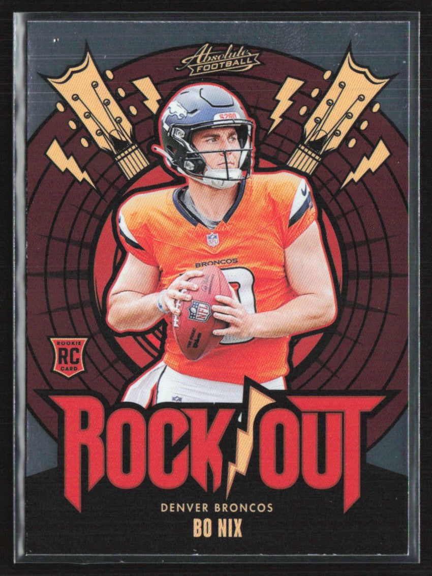 Bo Nix 2024 Panini Absolute Rock Out RC #RO-BNX Denver Broncos