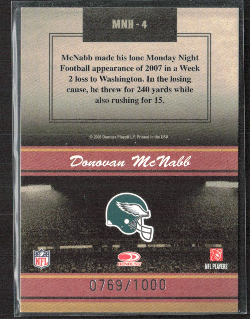Donovan McNabb 2008 Donruss Classics Monday Night Heroes /1000 #MNH-4