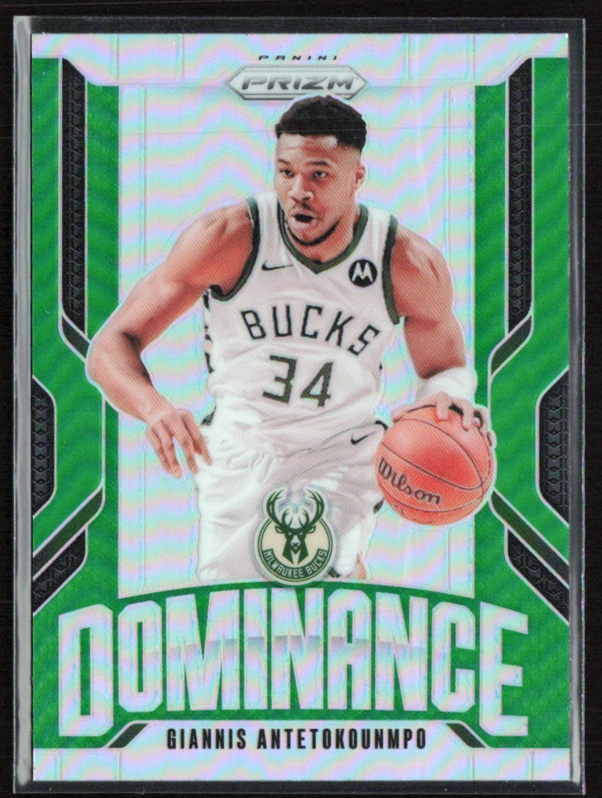 Giannis Antetokounmpo 2024 Panini Prizm Dominance Green #4 Milwaukee Bucks
