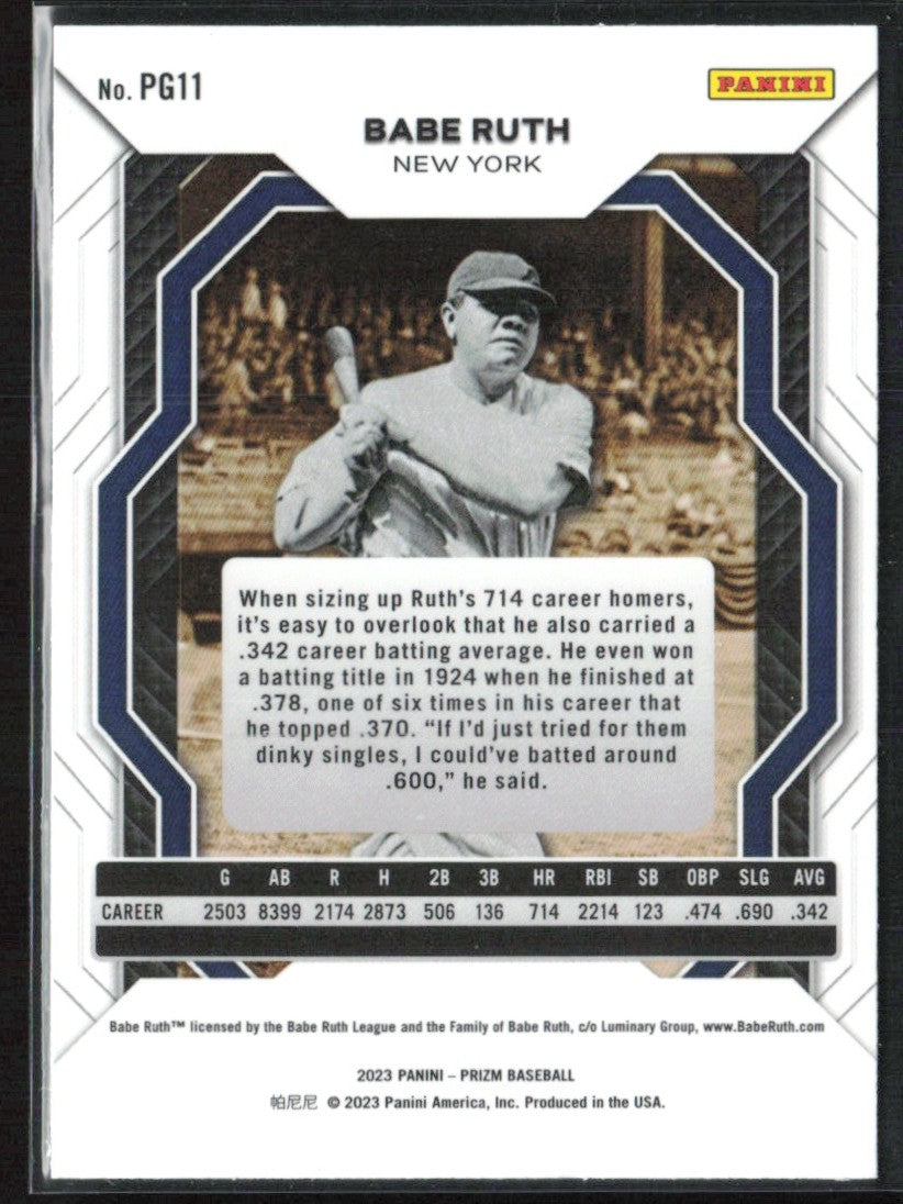 Babe Ruth 2023 Panini Prizm Pot of Gold #PG11 New York Yankees