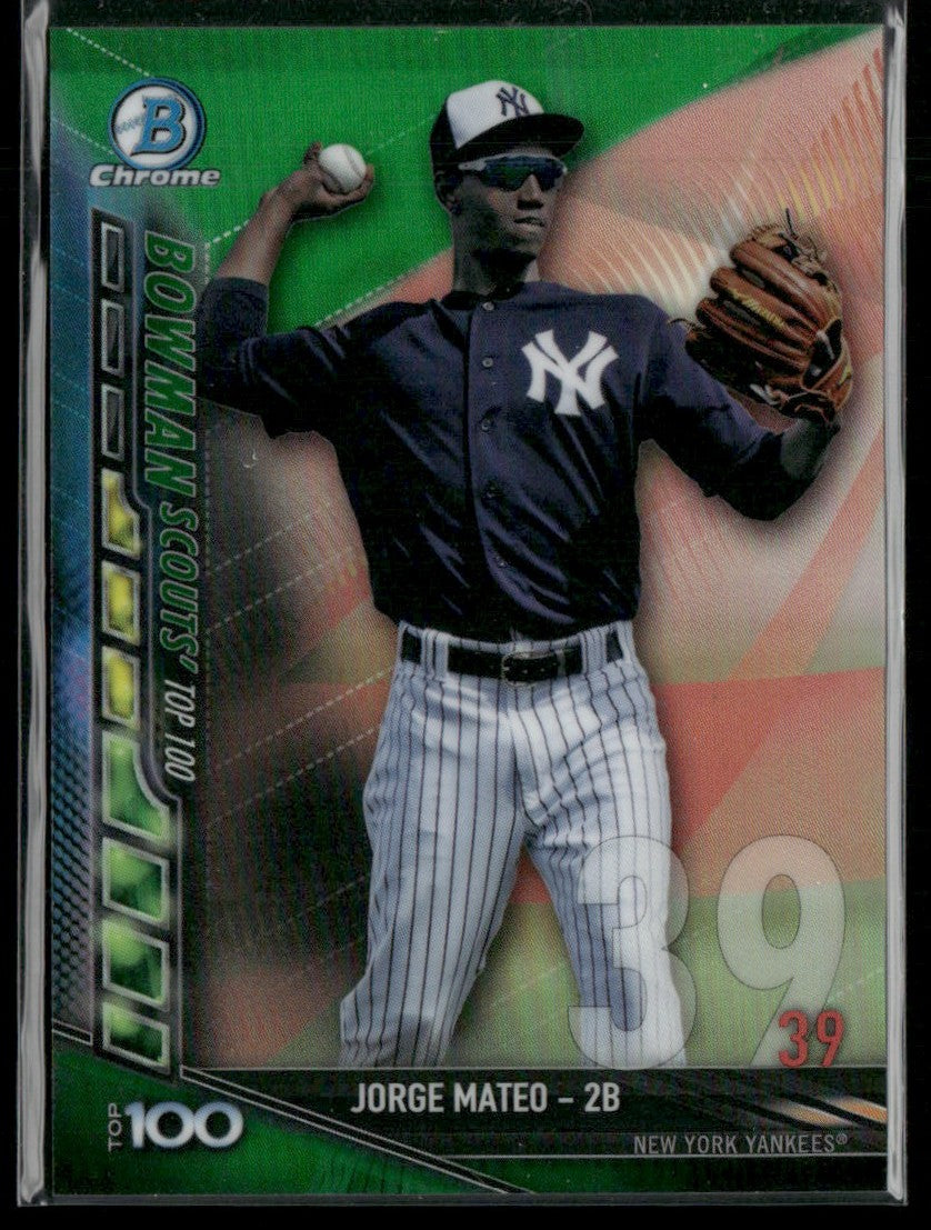 Jorge Mateo 2017 Bowman Scouts' Top 100 Green /99 #BTP-39 New York Yankees