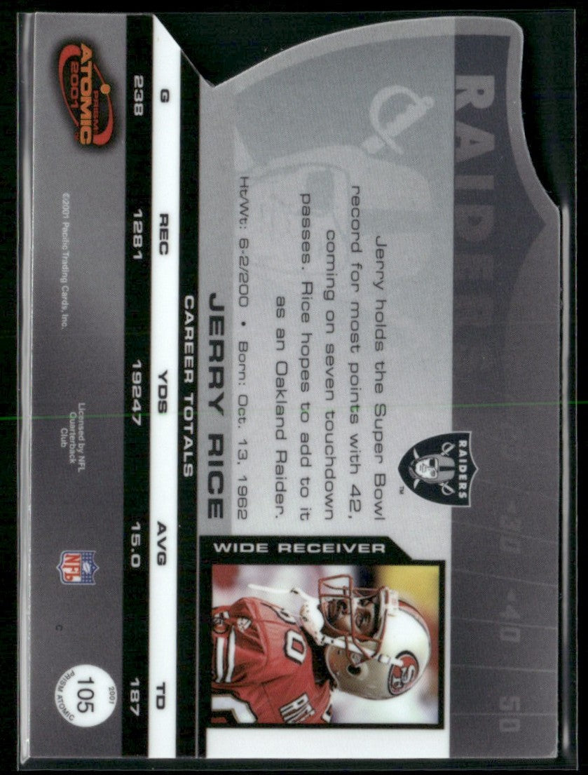 Jerry Rice 2001 Pacific Atomic #105 Oakland Raiders