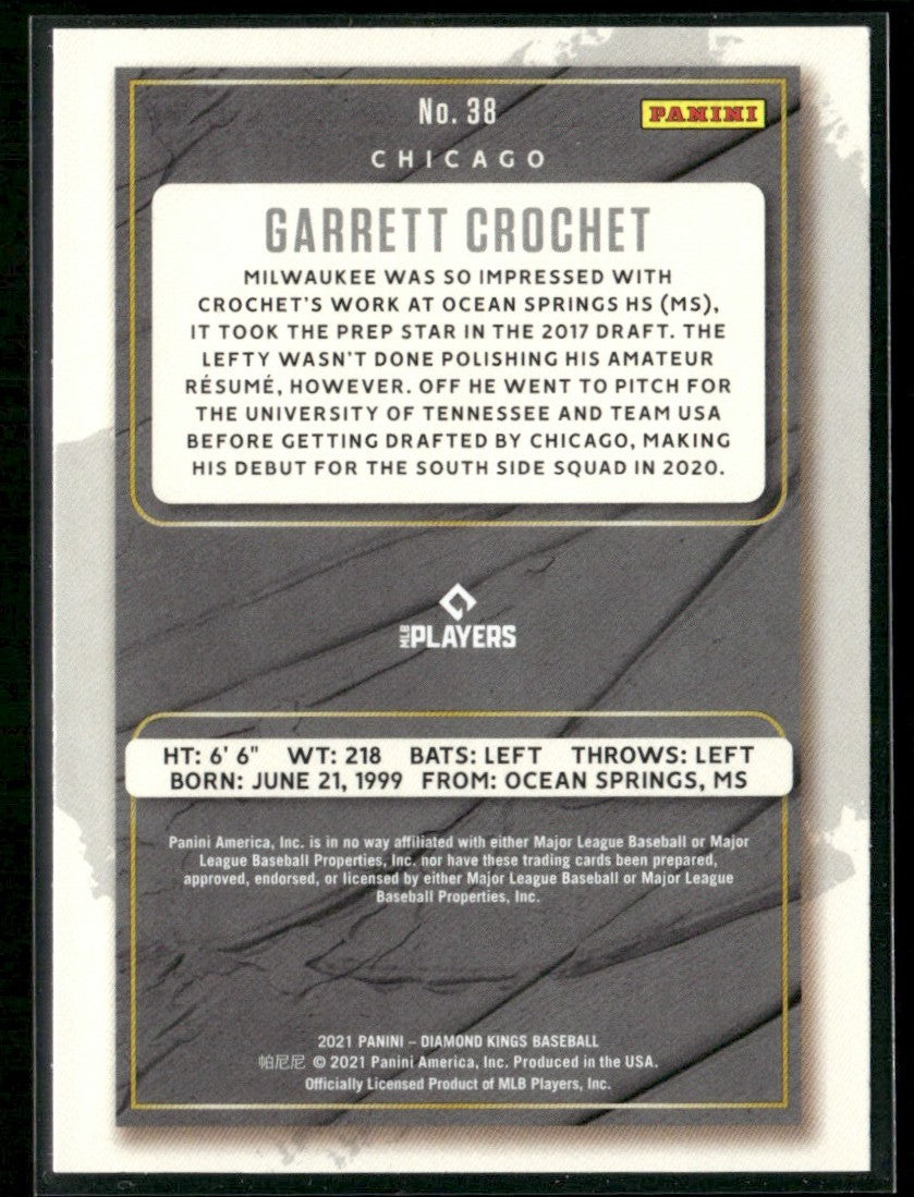 Garrett Crochet 2021 Panini Diamond Kings RC #38 Chicago White Sox