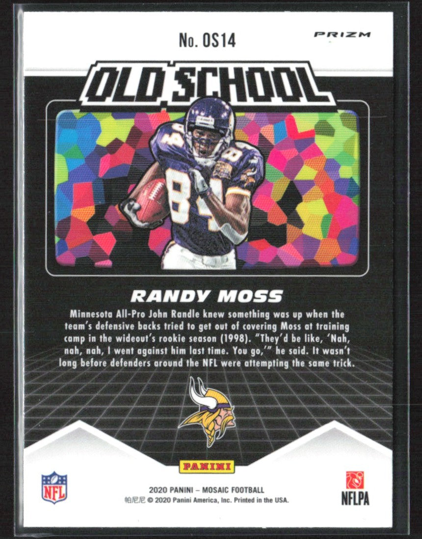 Randy Moss 2020 Panini Mosaic Old School Green #OS14 Minnesota Vikings