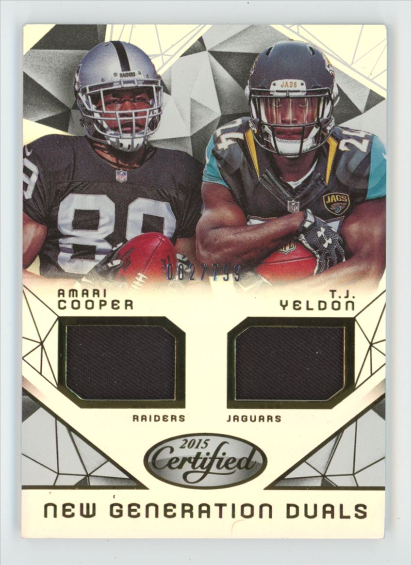 Amari Cooper/T.J. Yeldon 2015 Panini Certified New Generation Dual /799 Jersey