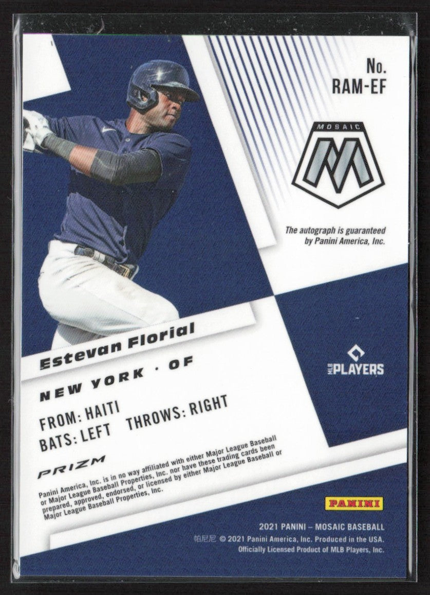 Estevan Florial 2021 Panini Mosaic RC AUTO #RAM-EF New York Yankees