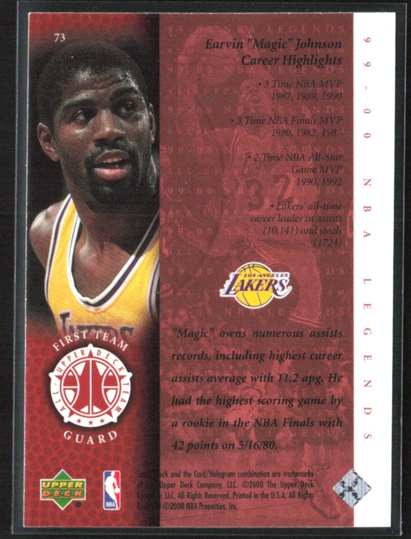 Magic Johnson 1999 Upper Deck Legends #73 Los Angeles Lakers