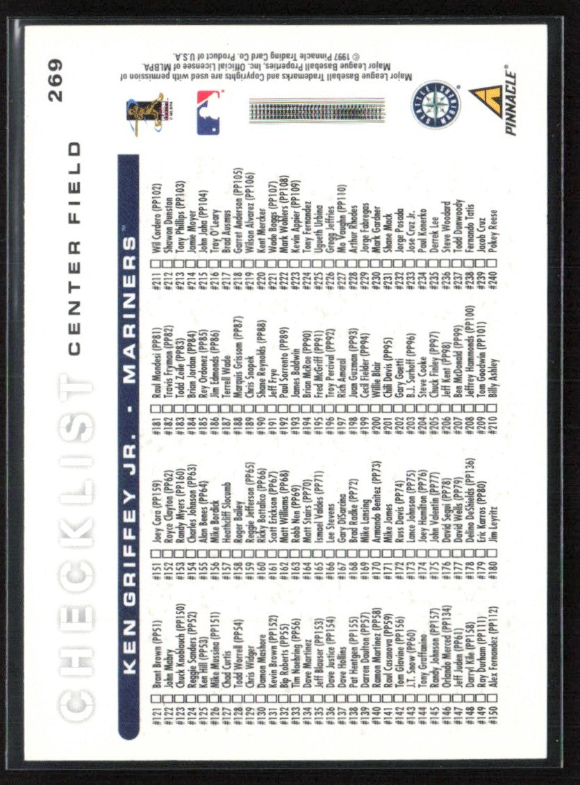 Ken Griffey Jr. 1998 Score Checklist #269 Seattle Mariners