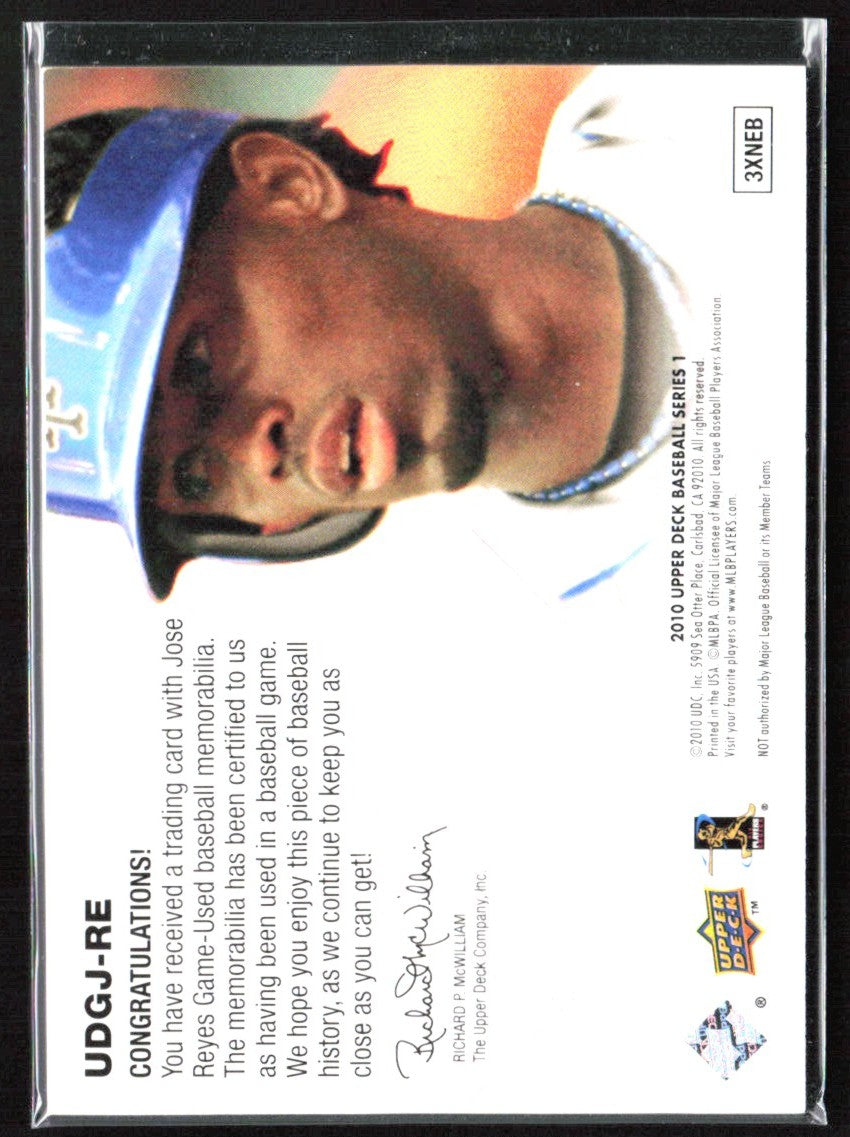 Jose Reyes 2010 Upper Deck UD Game Jersey #UDGJ-RE New York Mets