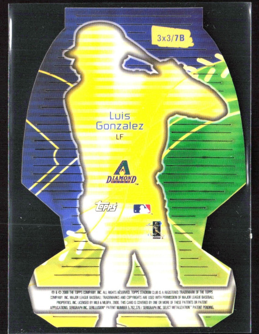 Luis Gonzalez 2000 Topps Stadium Club Luminous 3x3 #7B Arizona Diamondbacks