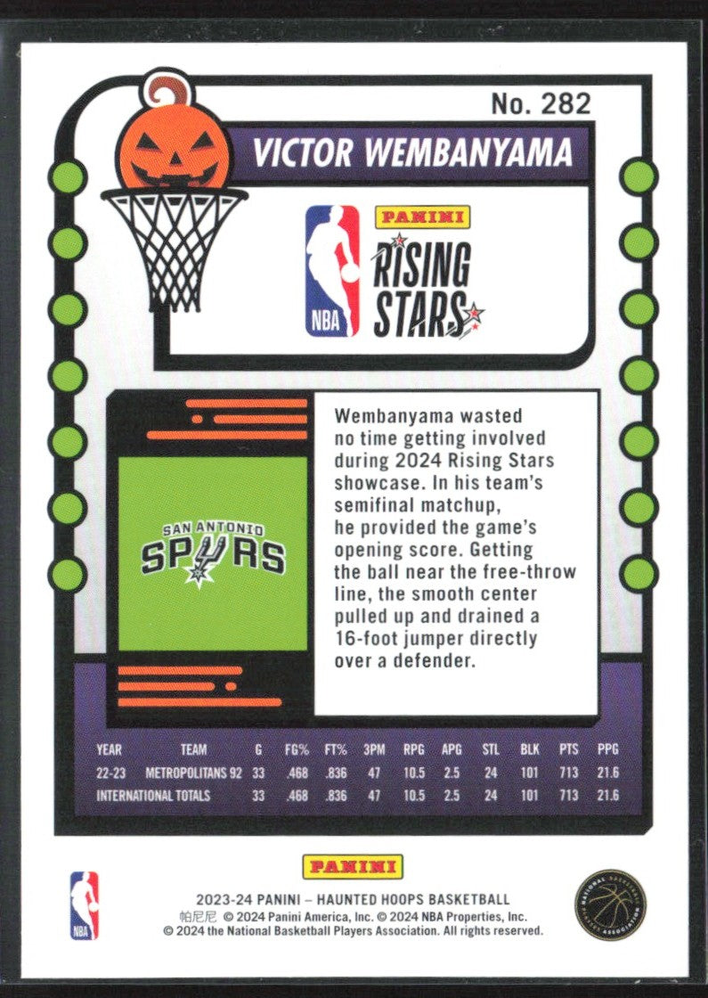 Victor Wembanyama 2023 Panini Haunted Hoops Rising Stars RC #282