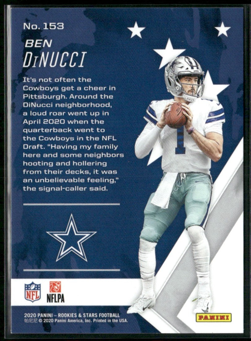 Ben DiNucci 2020 Panini Rookies & Stars Orange RC /99 #153 Dallas Cowboys