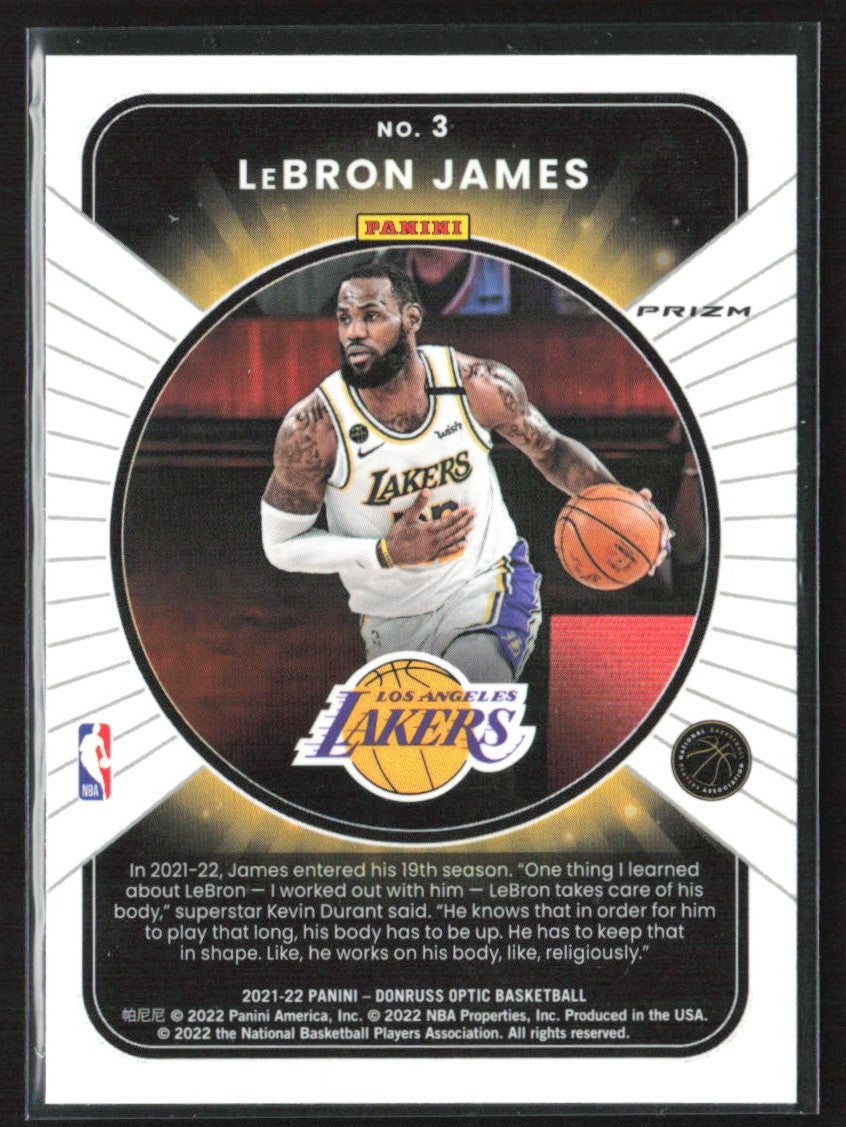 LeBron James/Anthony Davis 2021 Donruss Optic Winner Stays Purple #3