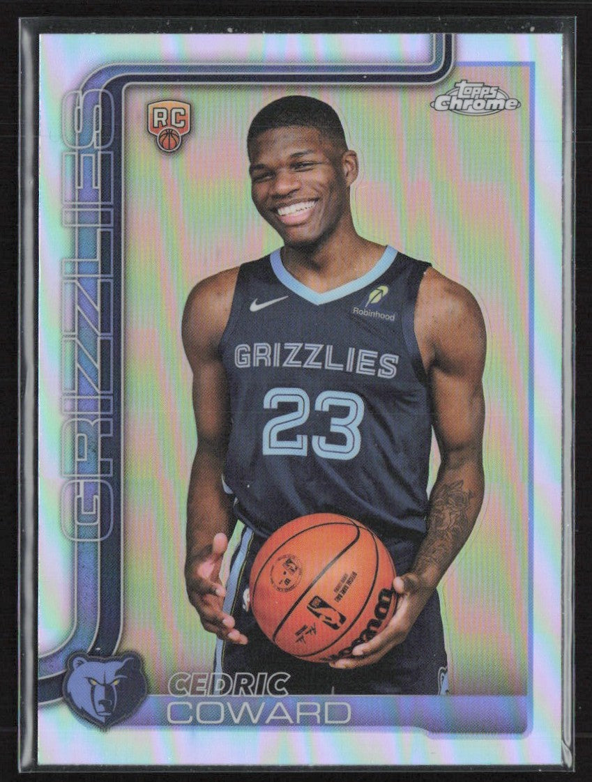 Cedric Coward 2025 Topps Chrome Refractor RC #261 Memphis Grizzlies