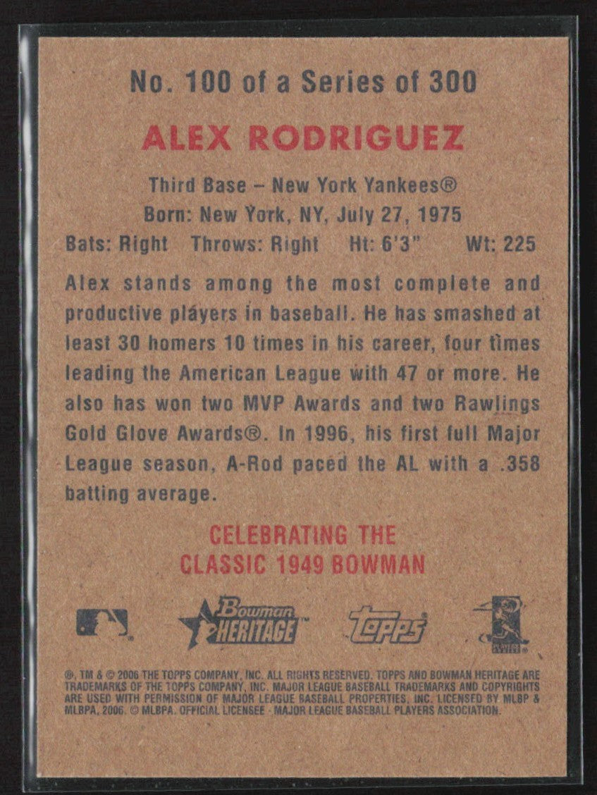 Alex Rodriguez 2006 Bowman Heritage #100 New York Yankees