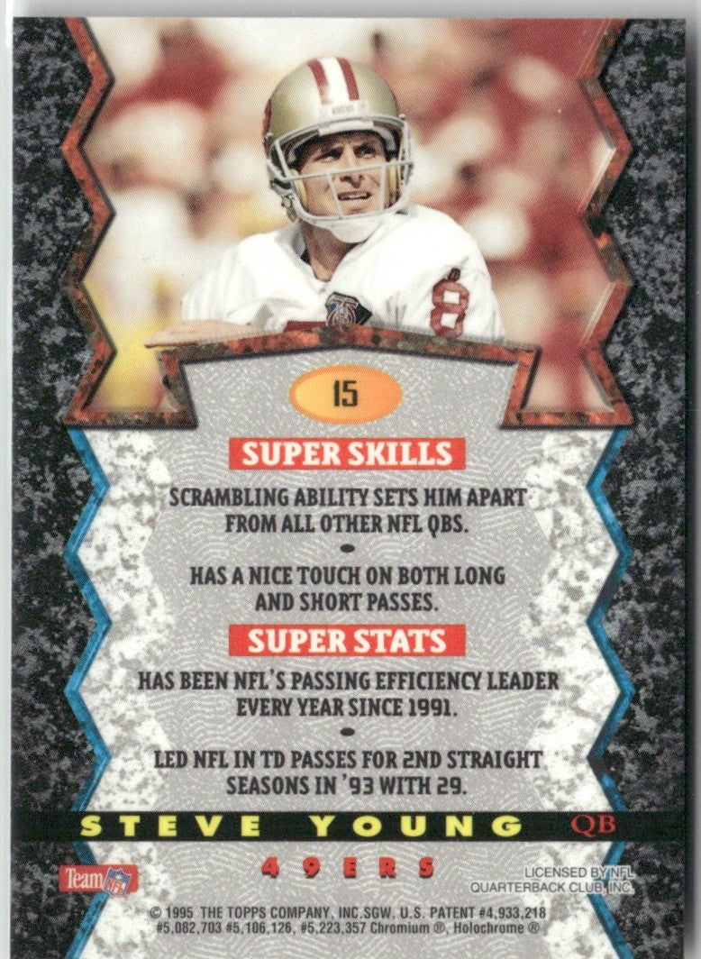 Steve Young 1995 Bowman's Best #15 San Francisco 49ers