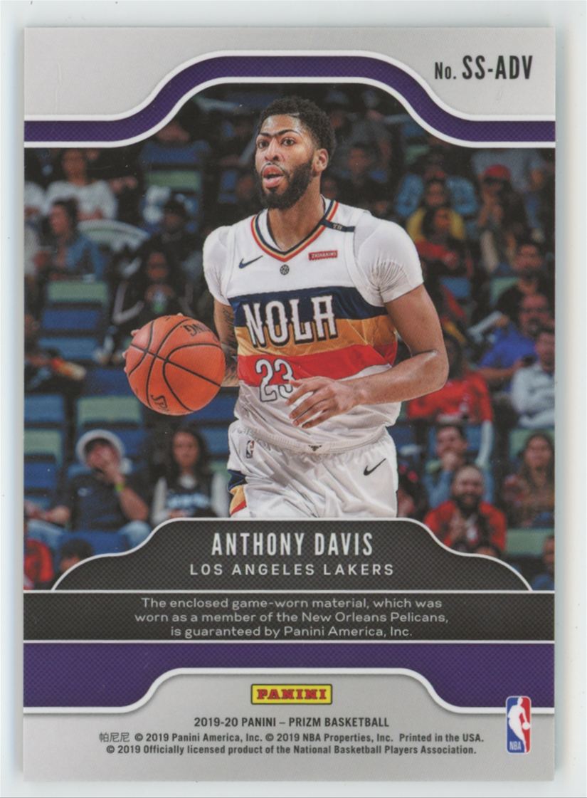 Anthony Davis 2019 Panini Prizm Sensational Swatches Jersey #SS-ADV