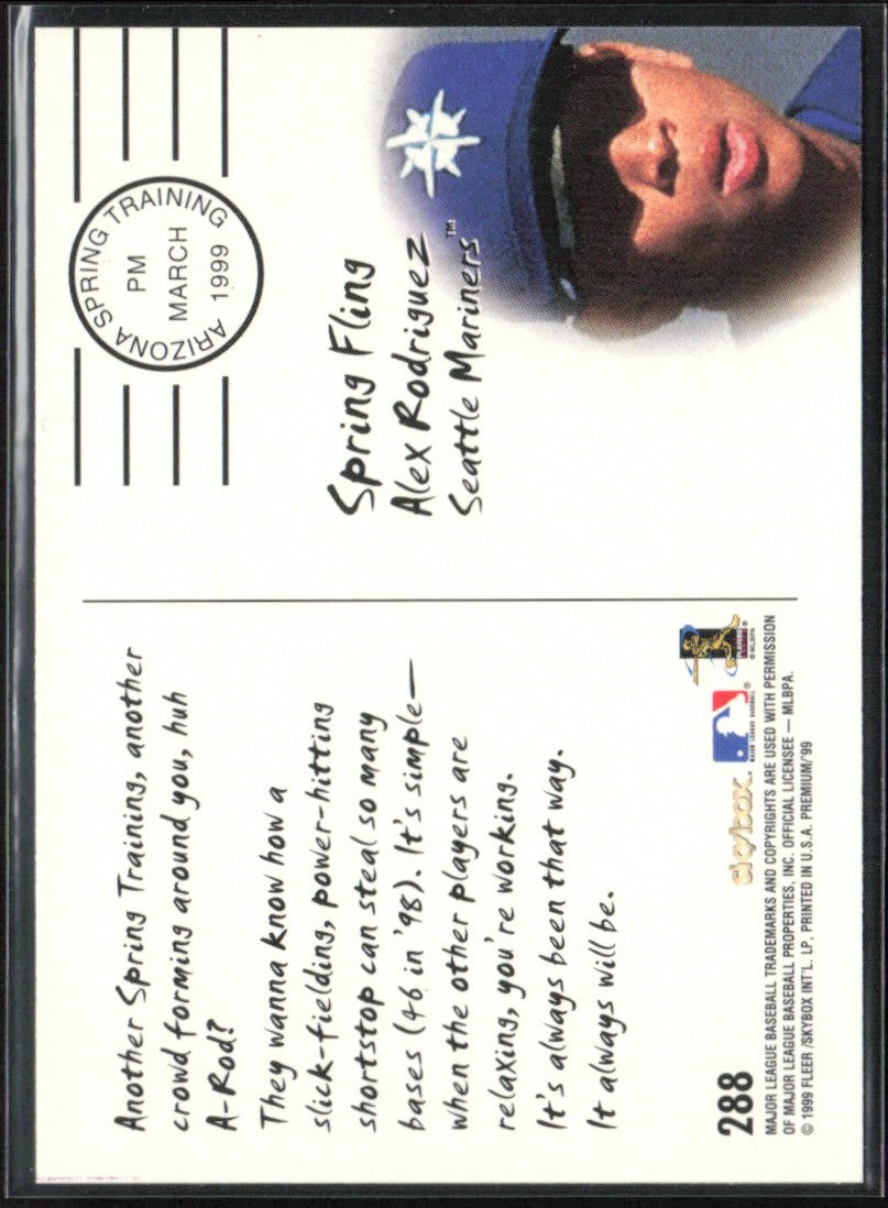 Alex Rodriguez 1999 SkyBox Premium Spring Fling #288 Seattle Mariners