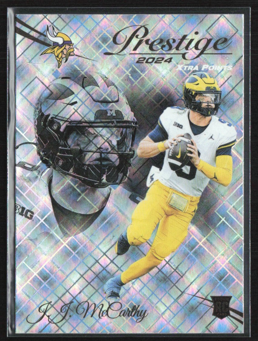 J.J. McCarthy 2024 Panini Prestige Xtra Points Diamond RC #311 Minnesota Vikings