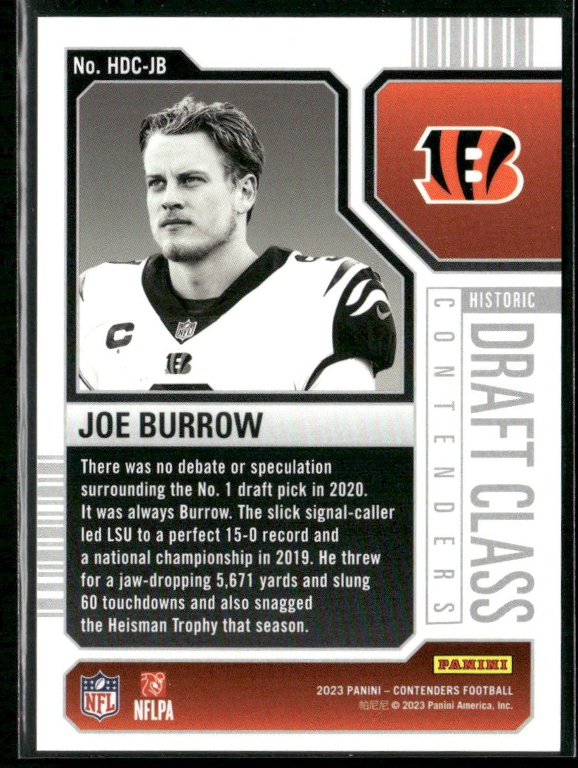 Joe Burrow 2023 Panini Contenders Historic Draft Class #HDC-JB