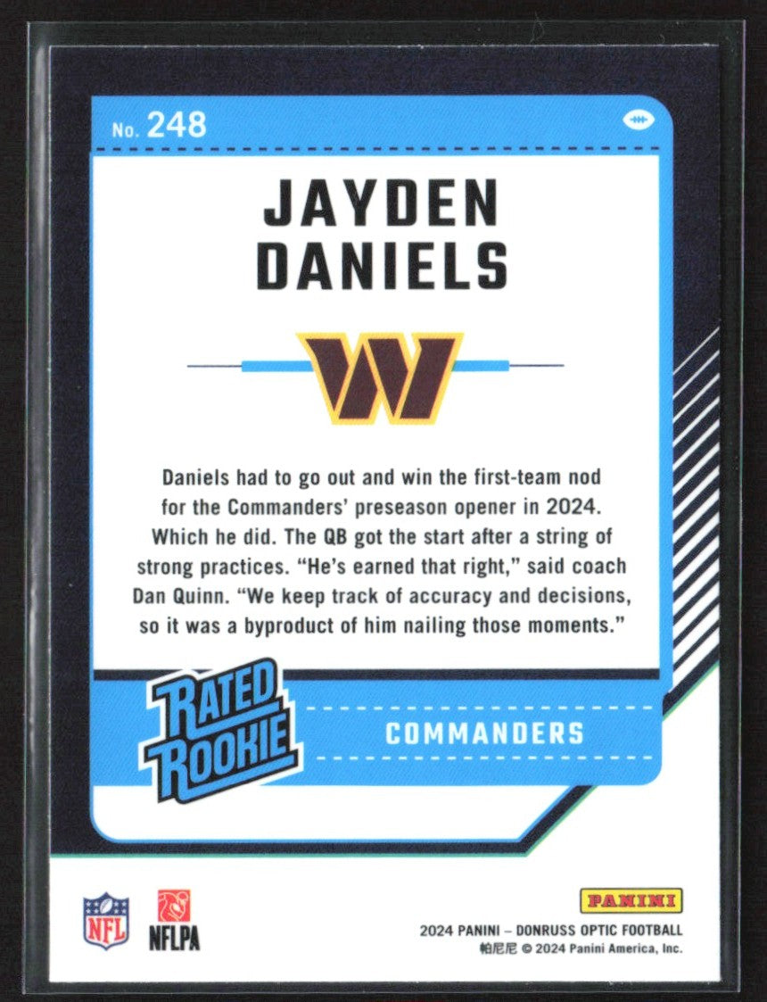 Jayden Daniels 2024 Donruss Optic RC #248 Washington Commanders