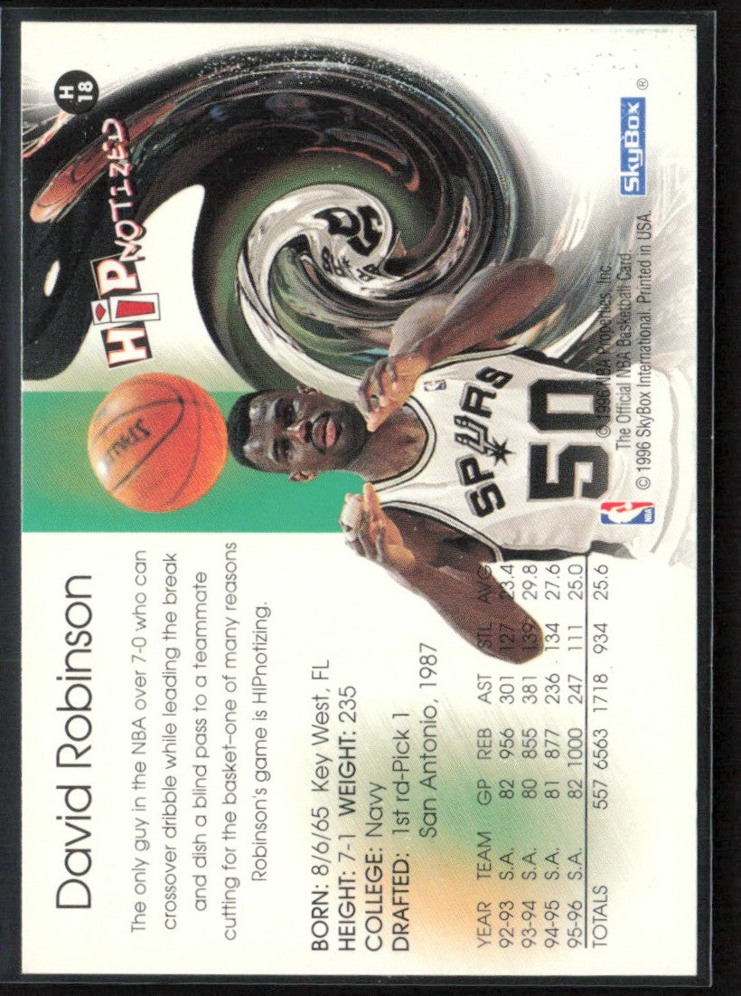 David Robinson 1996 NBA Hoops Hipnotized #H18 San Antonio Spurs