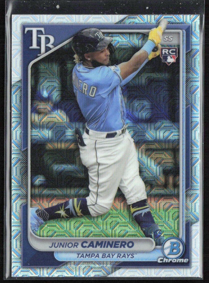 Junior Caminero 2024 Bowman Chrome Mega Box Mojo Refractor RC #56 Tampa Bay Rays