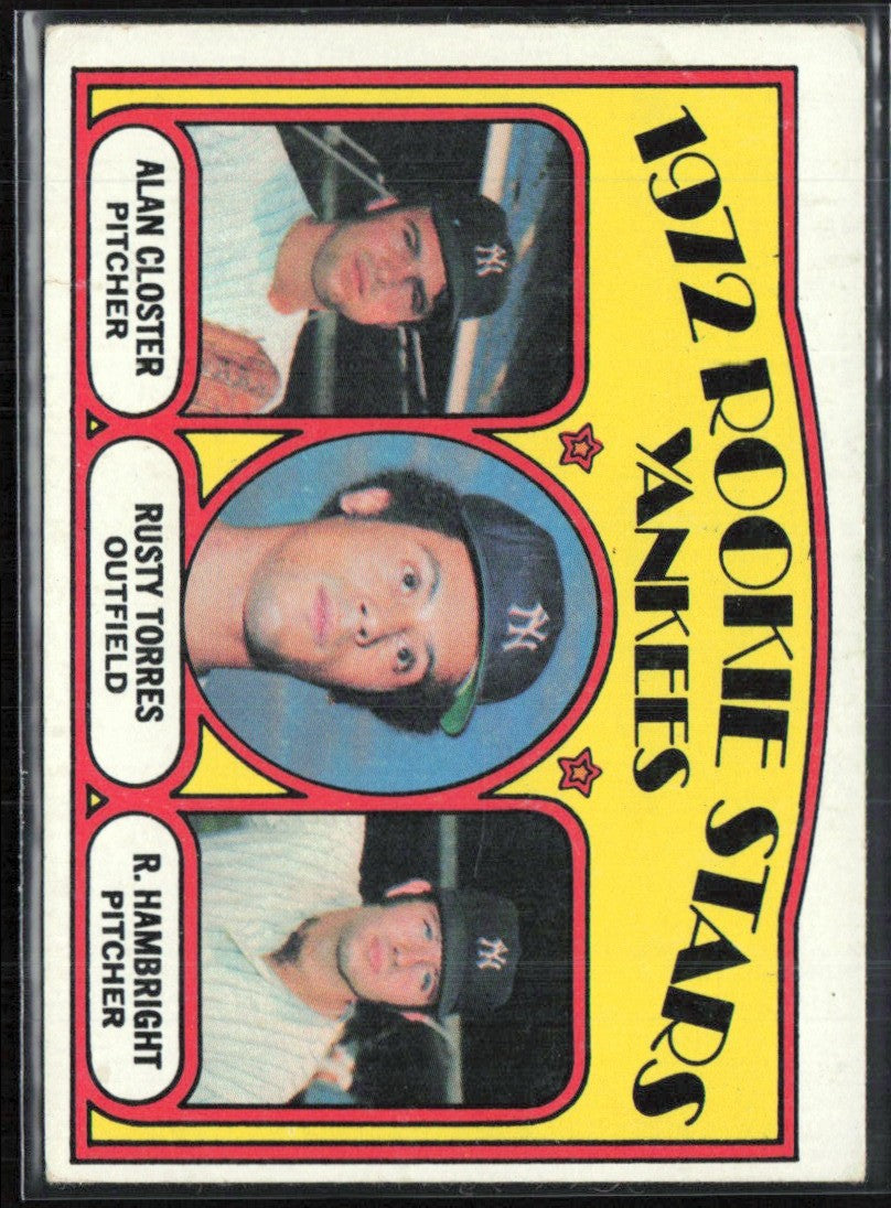 Closter Torres Hambright 1972 Topps RC #124 New York Yankees