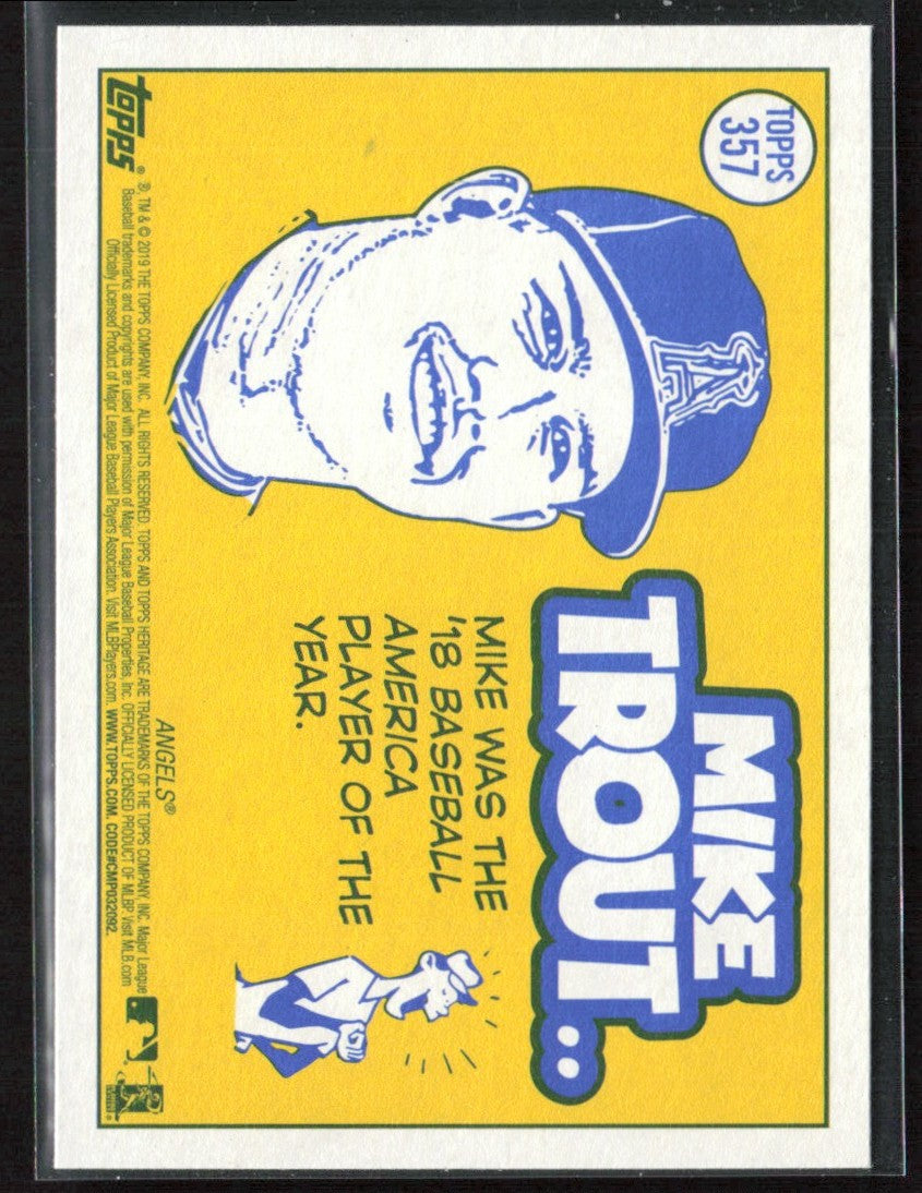 Mike Trout 2019 Topps Heritage #357 Los Angeles Angels