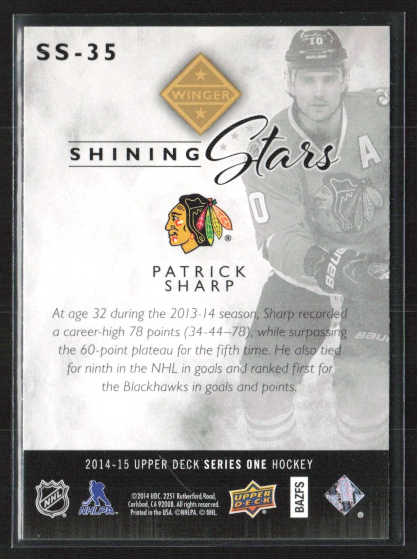 Patrick Sharp 2014 Upper Deck Shining Stars #SS-35 Chicago Blackhawks