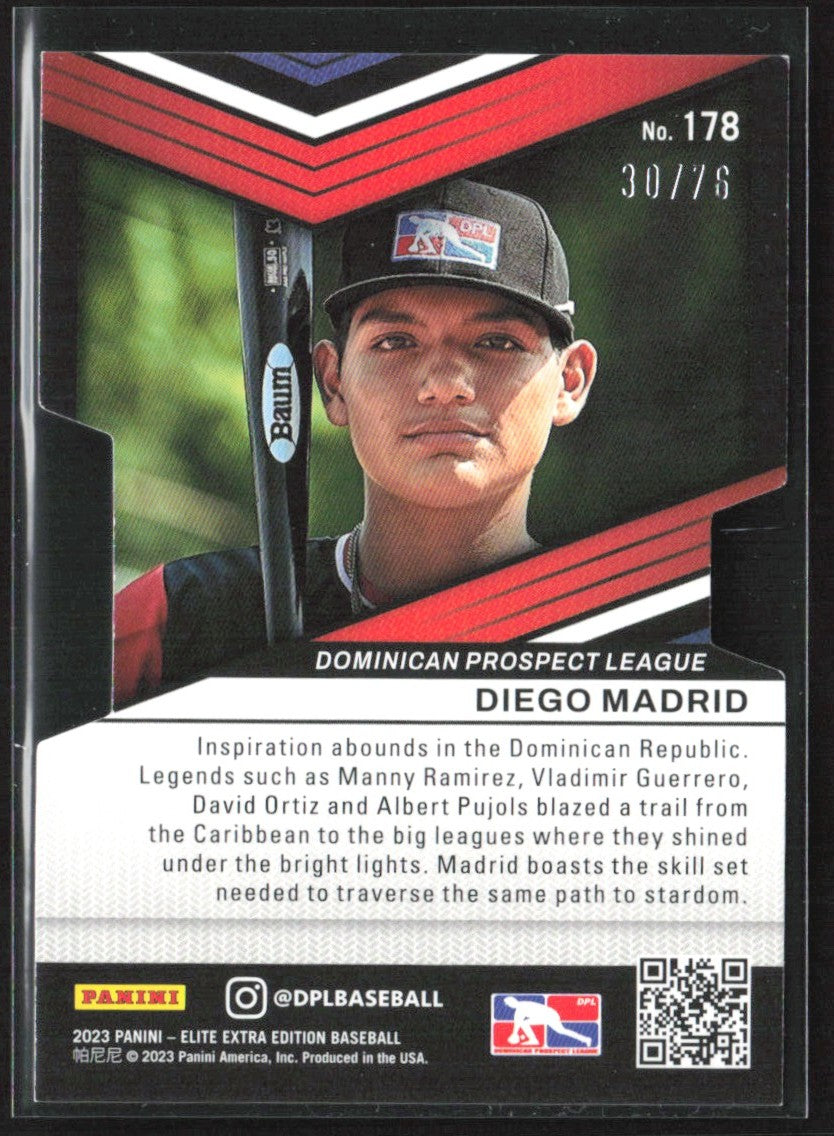 Diego Madrid 2023 Panini Elite Extra Edition Aspirations Die-Cut /76 #178 DPL