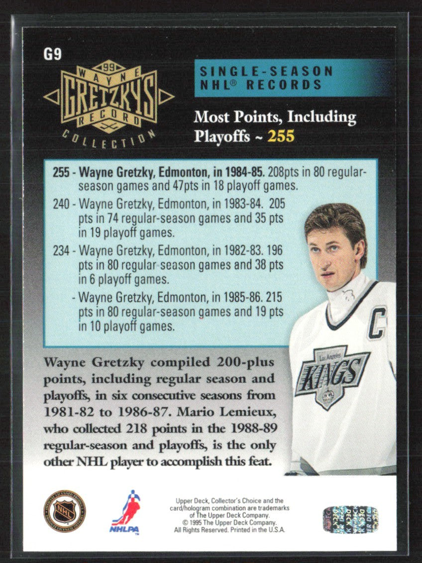 Wayne Gretzky 1995 Collector's Choice Wayne Gretzky's Record Collection #G9