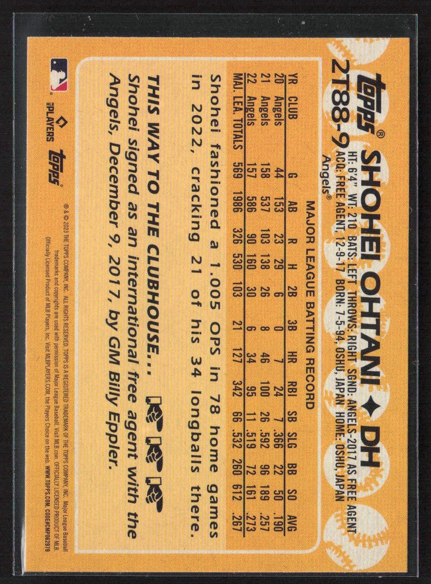 Shohei Ohtani 2023 Topps 1988 #2T88-9 Los Angeles Angels