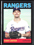 Evan Carter 2025 Topps Archives 1964 Design Black Foilboard #24 Texas Rangers