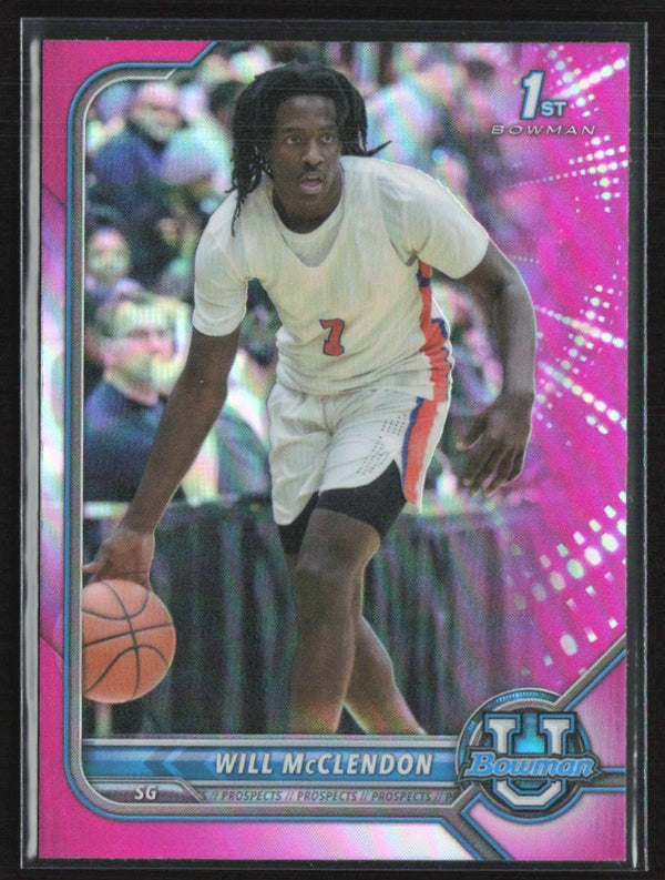 Will McClendon 2021 Bowman U Chrome 1st Pink Refractor #73