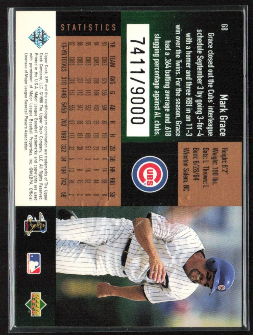 Mark Grace 1998 SPx Finite /9000 #68 Chicago Cubs