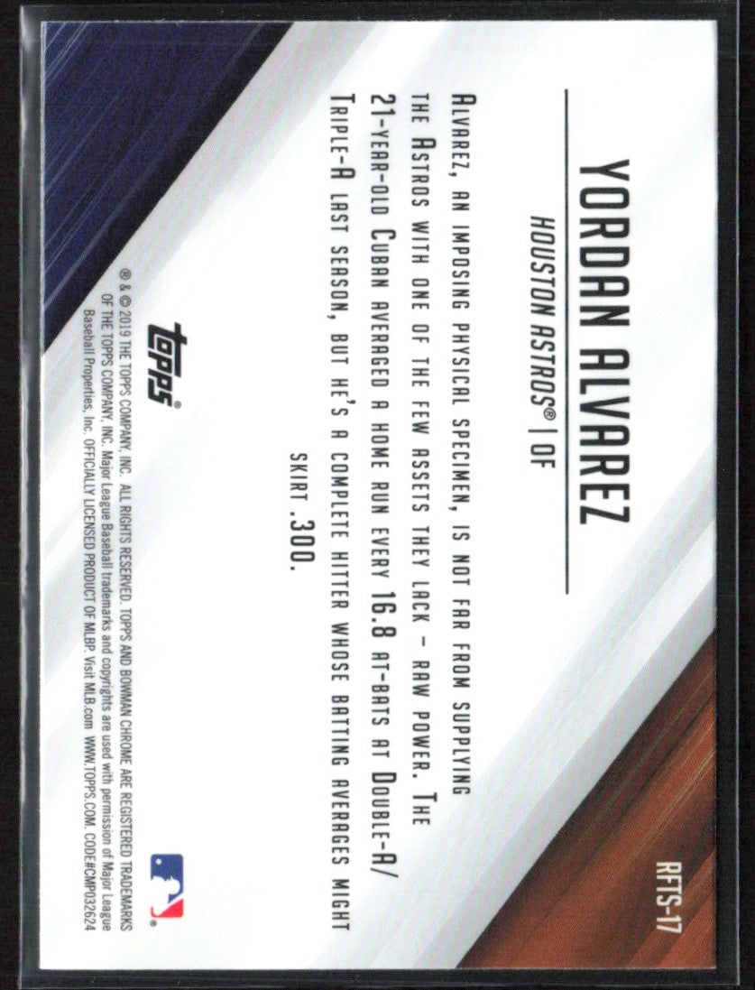 Yordan Alvarez 2019 Bowman Chrome Ready for the Show #RFTS-17 Houston Astros