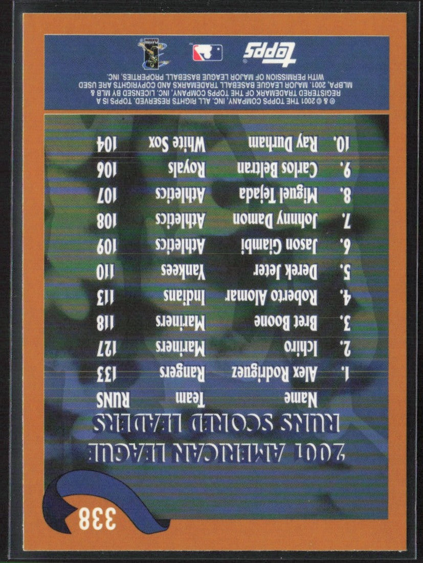 Alex Rodriguez/Ichiro Suzuki/Bret Boone 2002 Topps League Leaders #338