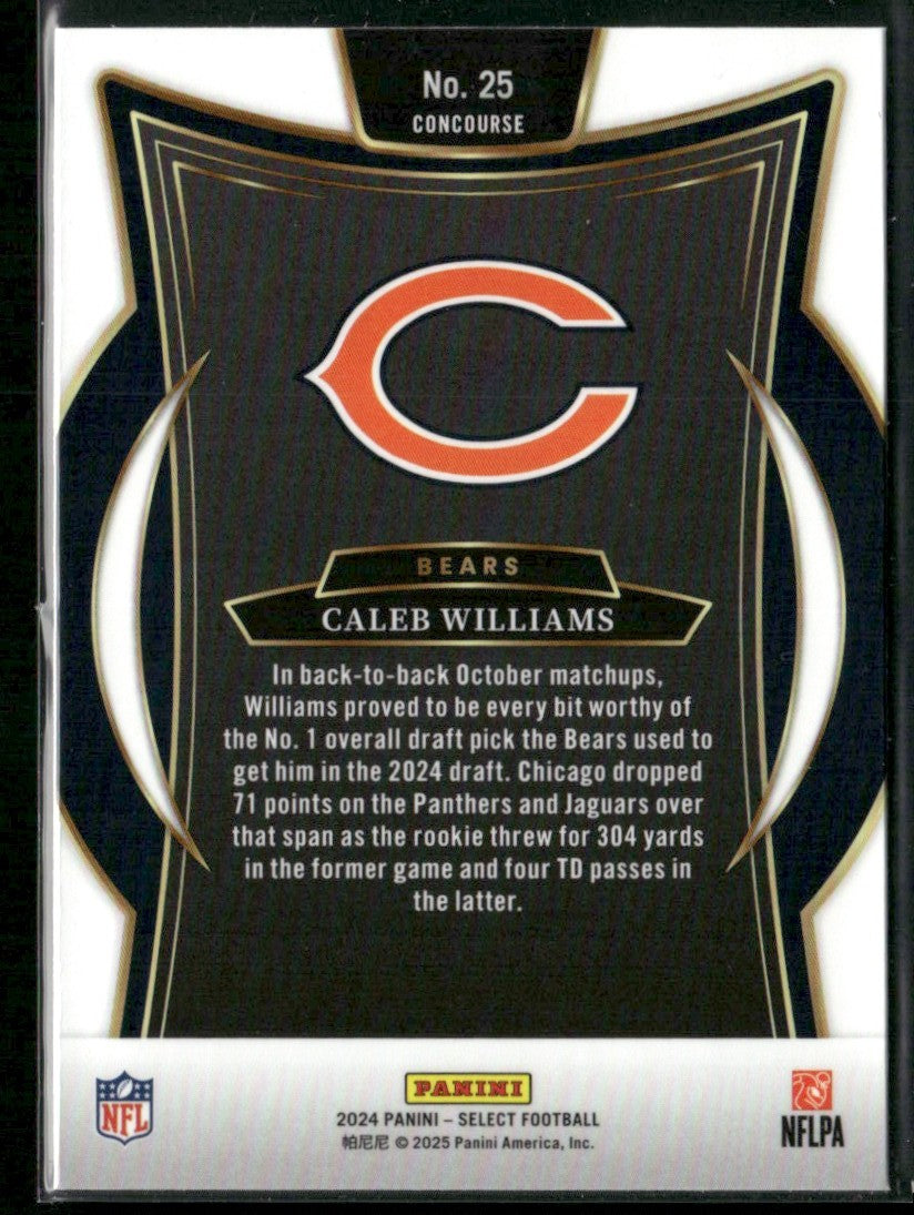 Caleb Williams 2025 Panini Select Starcade Concourse RC #25 Chicago Bears