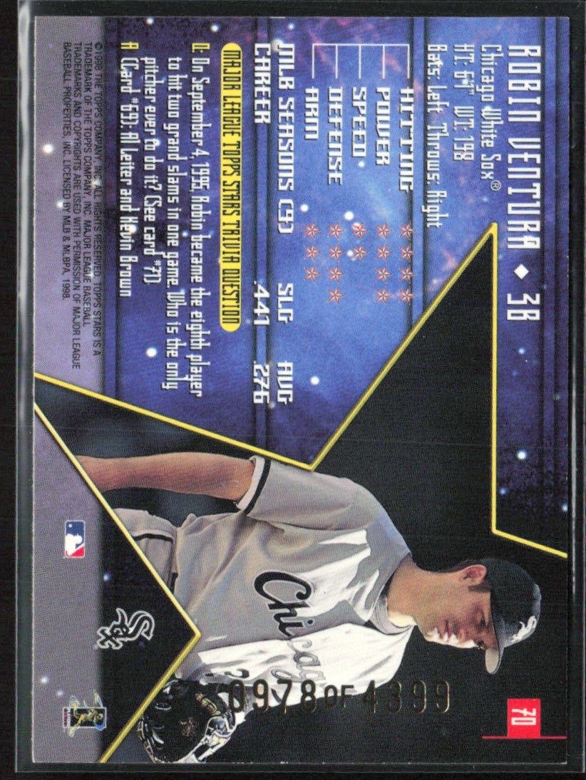 Robin Ventura 1998 Topps Stars Silver /4399 #70 Chicago White Sox
