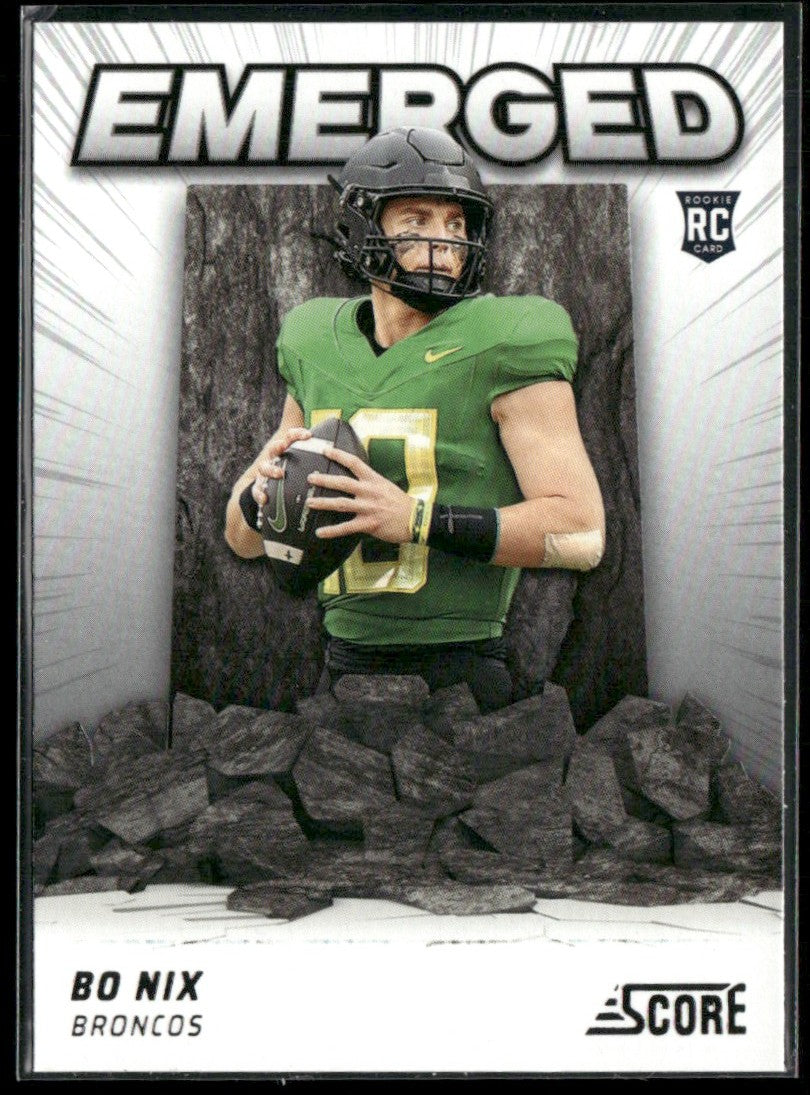 Bo Nix 2024 Panini Score Emerged RC #EM-BNX Denver Broncos