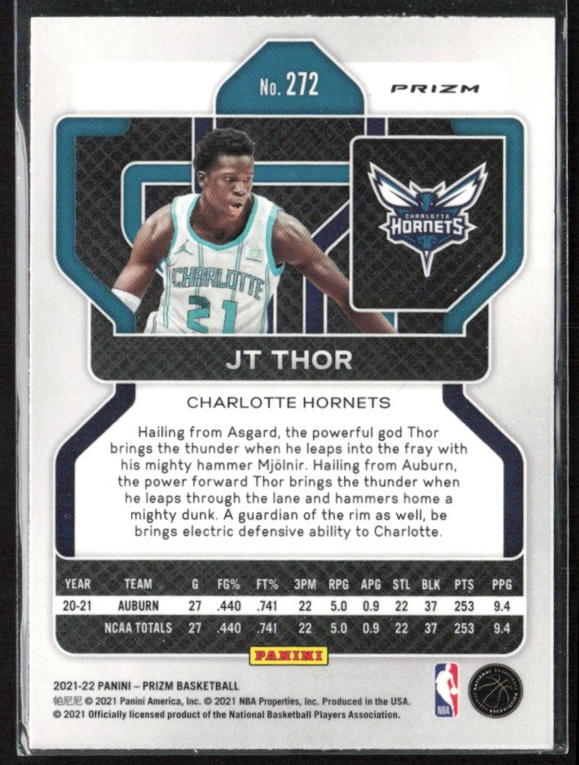 JT Thor 2021 Panini Prizm 75th Anniversary Prizm RC #272 Charlotte Hornets