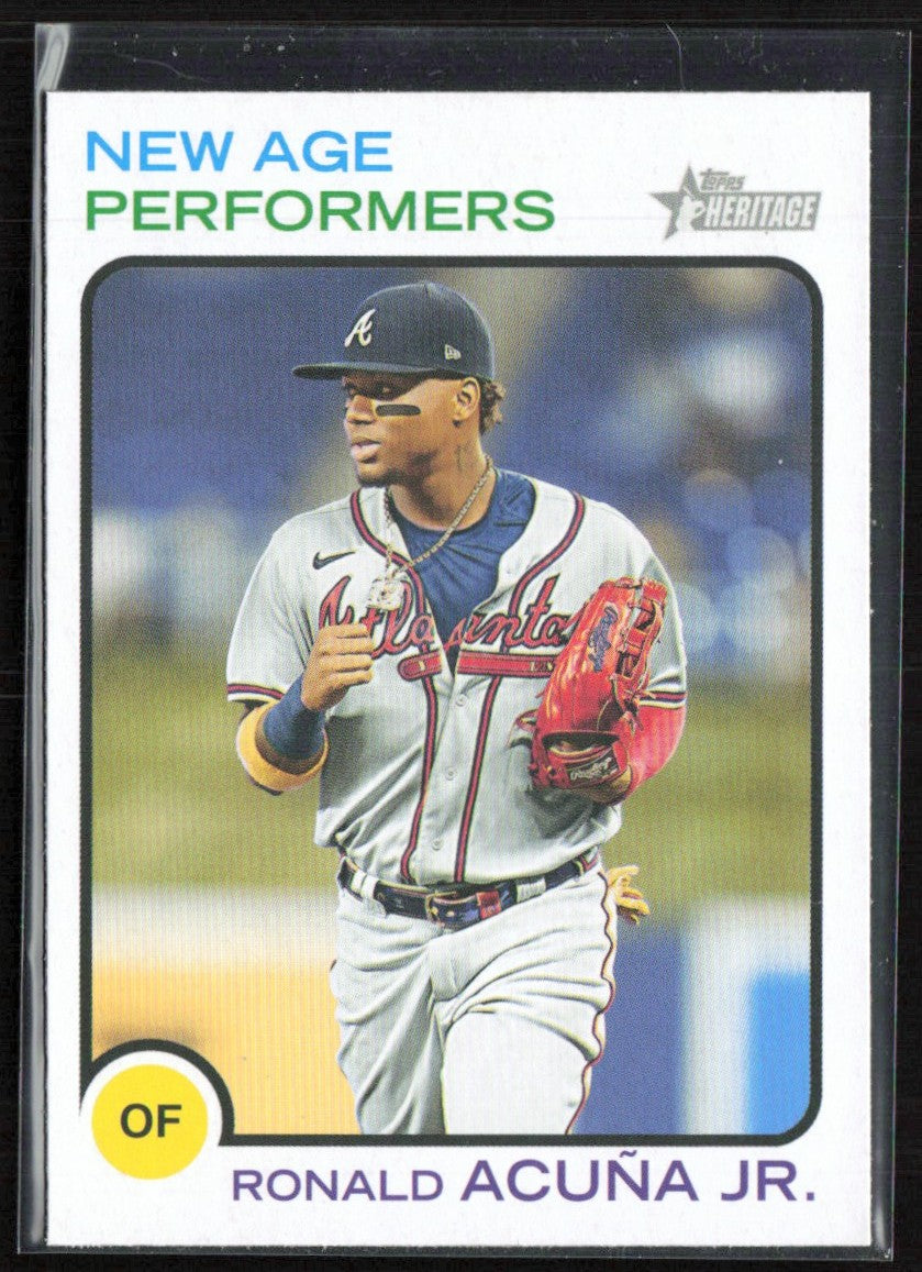 Ronald Acuna Jr. 2022 Topps Heritage New Age Performers #NAP-9 Atlanta Braves