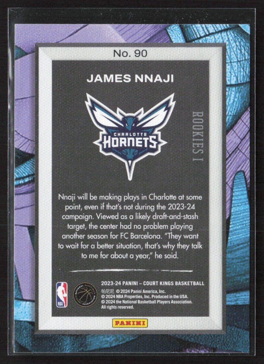 James Nnaji 2023 Panini Court Kings RC #90 Charlotte Hornets