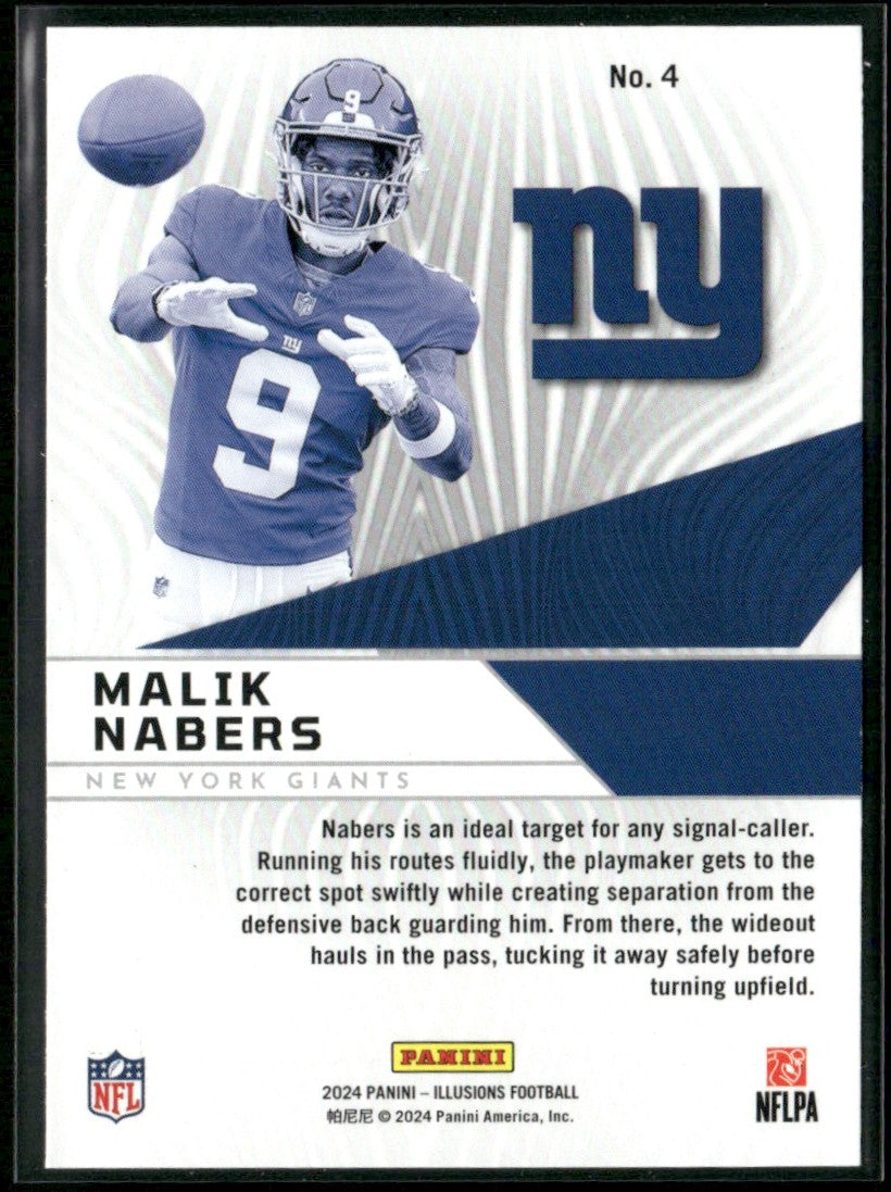 Malik Nabers 2024 Panini Illusions Amazing RC #4 New York Giants