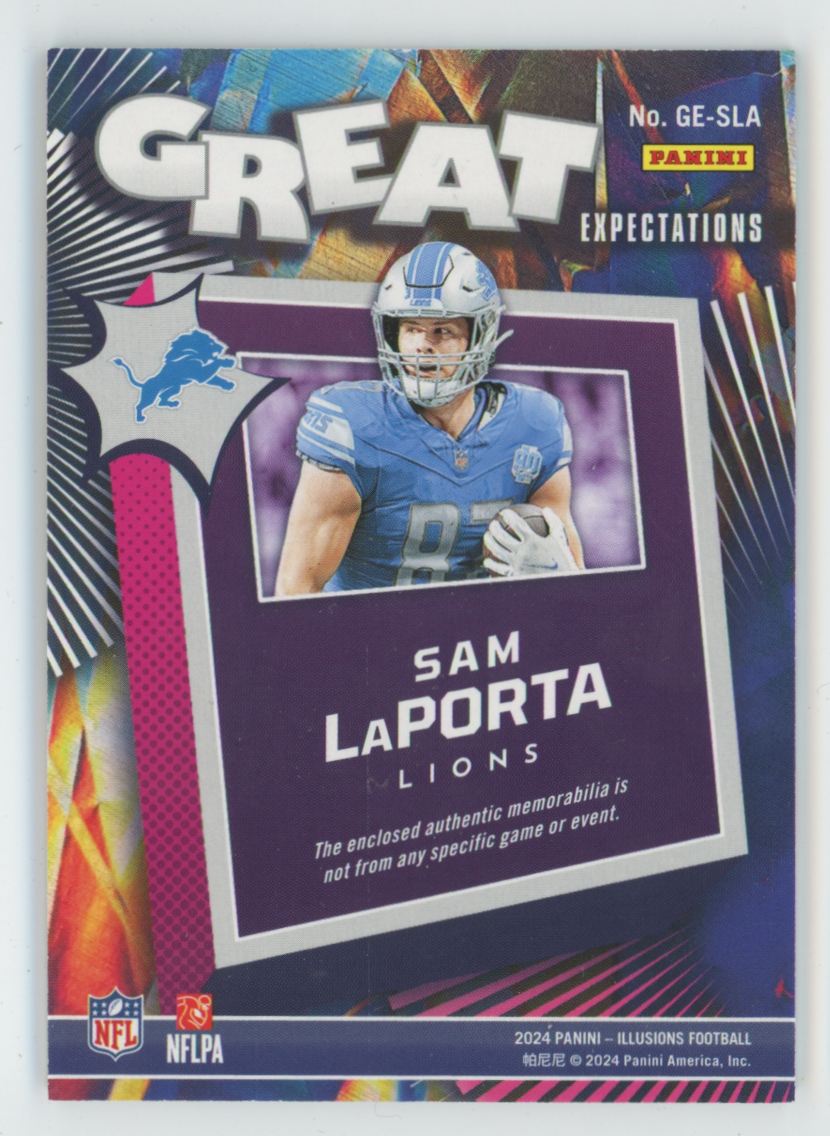 Sam LaPorta 2024 Panini Illusions Great Expectations Jersey #GE-SLA