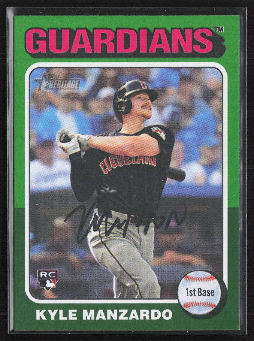 Kyle Manzardo 2024 Topps Heritage Green Border RC #673 Cleveland Guardians