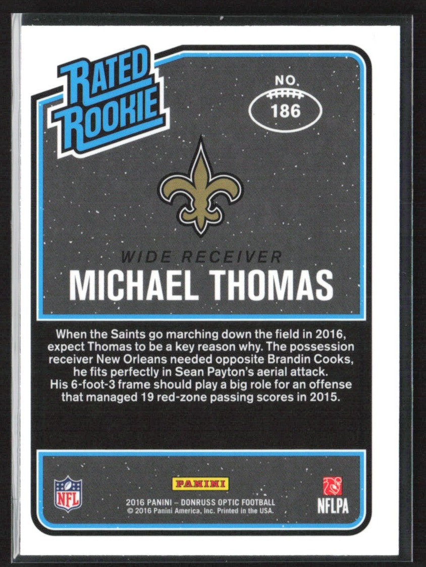 Michael Thomas 2016 Donruss Optic RC #186 New Orleans Saints