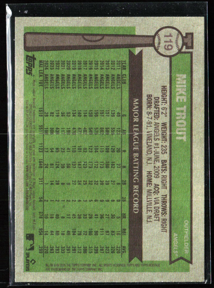 Mike Trout 2025 Topps Heritage #119 Los Angeles Angels